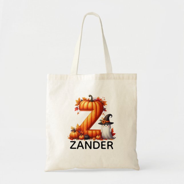 Personalised Monogrammed Halloween Tote Bag (Front)