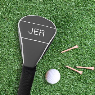 Personalised Monogrammed Initial Protective Grey Golf Head Cover