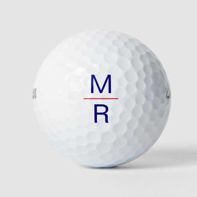 Personalised Monogrammed Initials Modern  Golf Balls (Front)