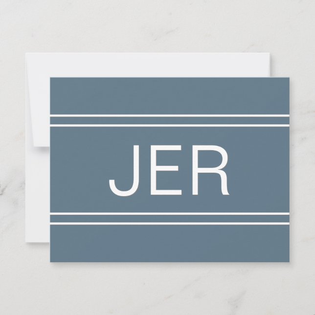 Personalised Monogrammed Name Initial Blue Card (Front)