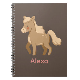 Personalised Monogrammed Pony Horse Girl  Notebook
