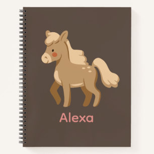 Personalised Monogrammed Pony Horse Girl Notebook
