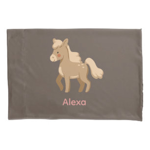 Personalised Monogrammed Pony Horse Girl  Pillowcase