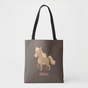 Personalised Monogrammed Pony Horse Girl  Tote Bag