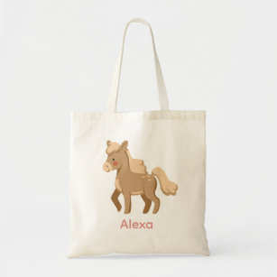 Personalised Monogrammed Pony Horse Girl  Tote Bag