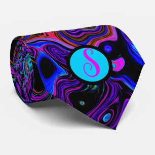 Personalised Monogrammed Purple and Black Tie