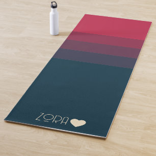 Personalised Monogrammed Red and Black Gradations Yoga Mat