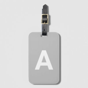 Personalised Monogrammed Simple Modern Grey Luggage Tag