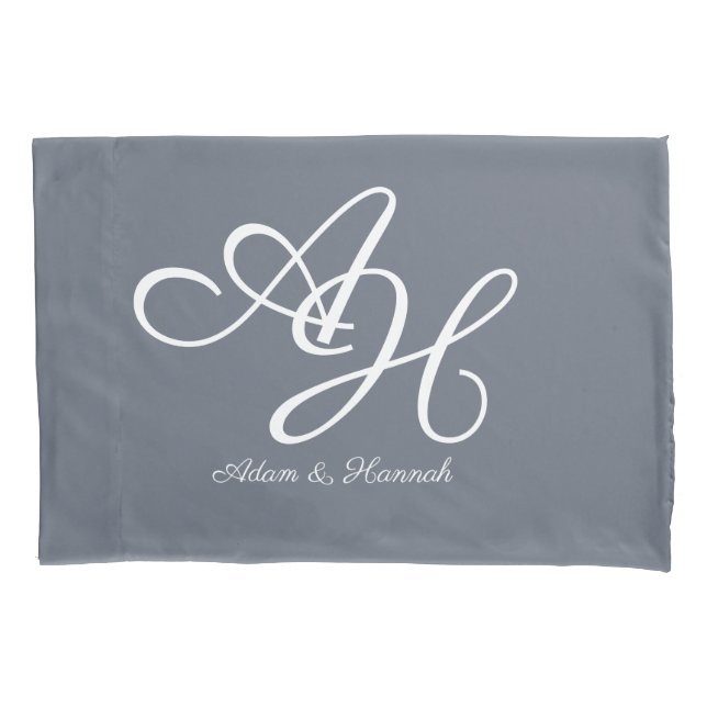 Personalised Monogrammed two names Pillowcase (Front)