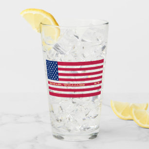 Personalised Monogrammed USA American Flag Beer Glass