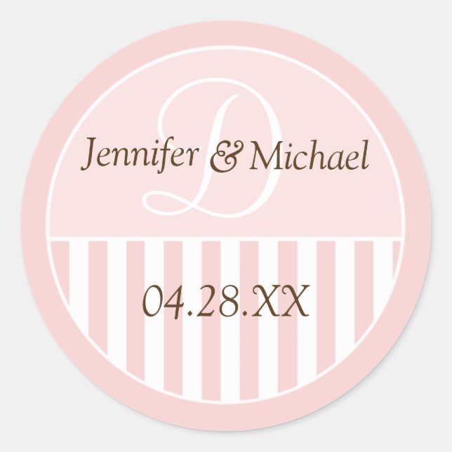 Personalised Monogrammed Wedding Favour Labels (Front)