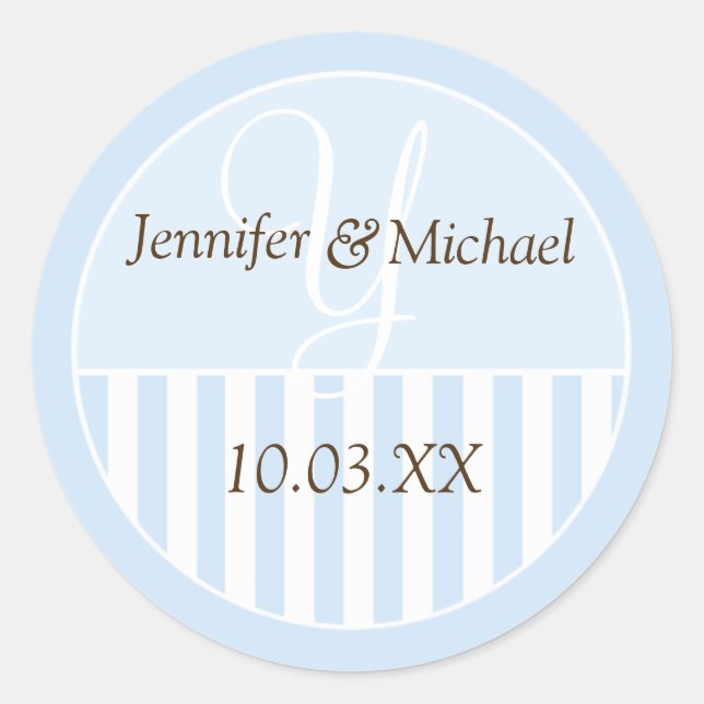 Personalised Monogrammed Wedding Favour Labels (Front)