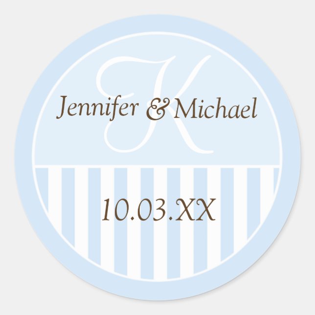 Personalised Monogrammed Wedding Favour Labels (Front)