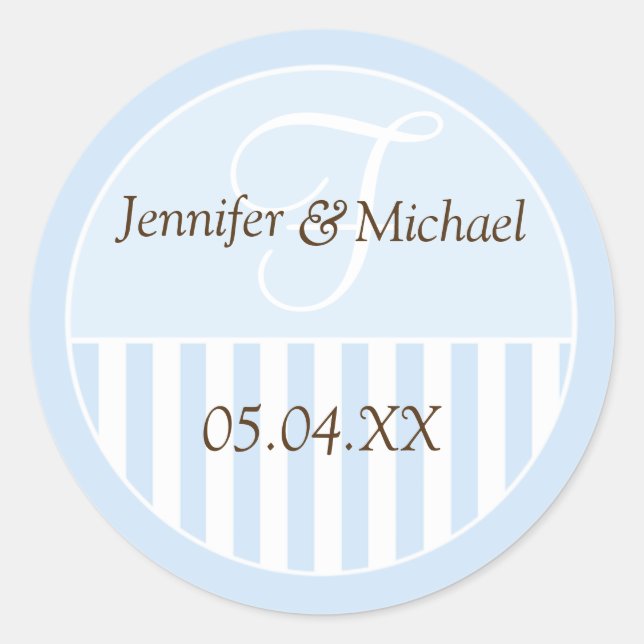 Personalised Monogrammed Wedding Favour Labels (Front)
