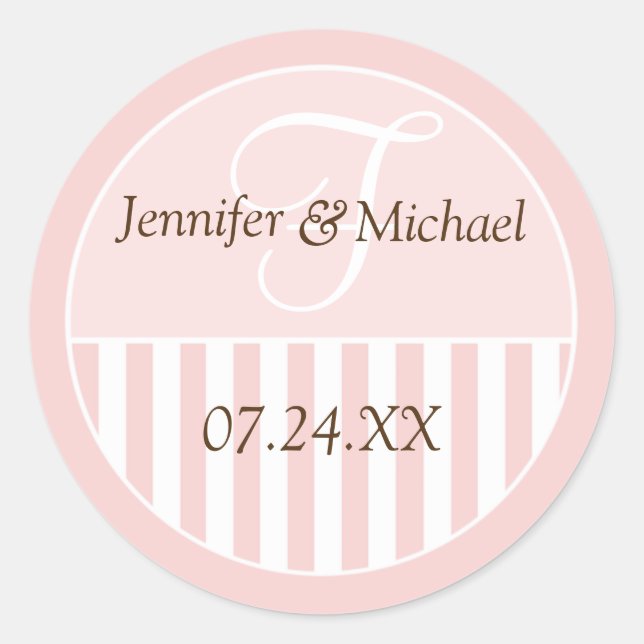 Personalised Monogrammed Wedding Favour Labels (Front)