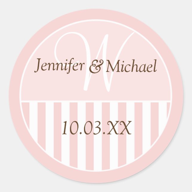 Personalised Monogrammed Wedding Favour Labels (Front)