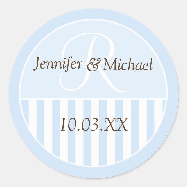 Personalised Monogrammed Wedding Favour Labels (Front)