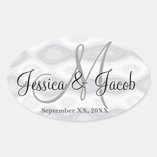 Personalised Monogrammed Wedding Stickers (Front)
