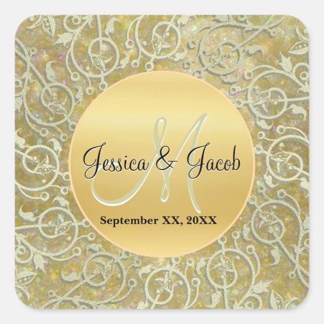 Personalised Monogrammed Wedding Stickers (Front)