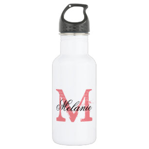Personalised monogrammed wedding water bottles