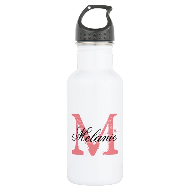 Personalised monogrammed wedding water bottles (Front)