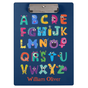 Personalised Monster ABC Silly Alphabet Monsters Clipboard