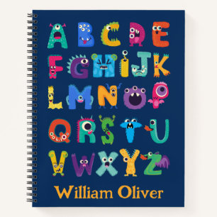 Personalised Monster ABC Silly Alphabet Monsters Notebook