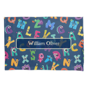 Personalised Monster ABC Silly Alphabet Monsters Pillowcase
