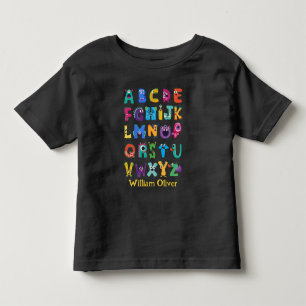 Personalised Monster ABC Silly Alphabet Monsters Toddler T-Shirt