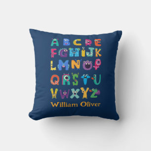 Personalised Monster ABC Silly Monsters Alphabet Cushion