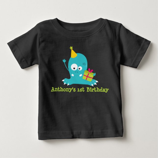 Personalised Monster First Birthday T Shirt (Front)
