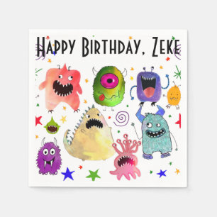 Personalised Monster party napkins