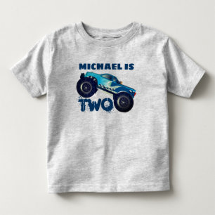 Personalised Monster Truck 2nd Birthday Toddler T-Shirt