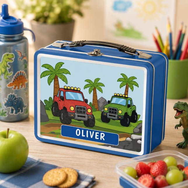 Personalised Monster Truck Boys School Metal Lunch Box (Creator Uploaded)