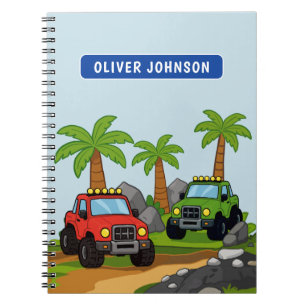 Personalised Monster Truck Boys School Notebook