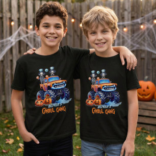 Personalised Monster Truck Halloween Boys Team T-Shirt