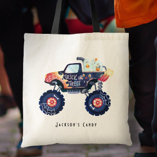 Personalised Monster Truck Trick or Treat Tote Bag