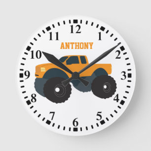 Personalised Monster Truck Vehicle Round Clock