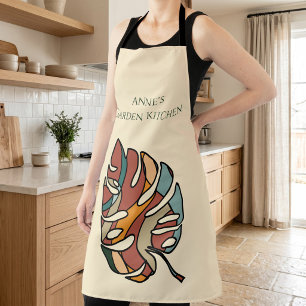 Personalised Monstera Garden Kitchen Apron
