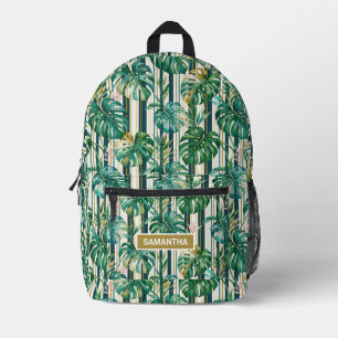 Personalised Monstera Leaf Printed Backpack