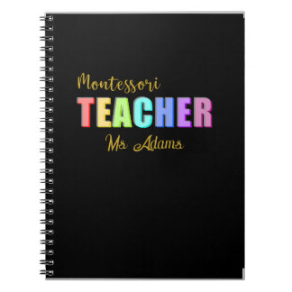 Personalised  Montessori teacher Custom Name Notebook