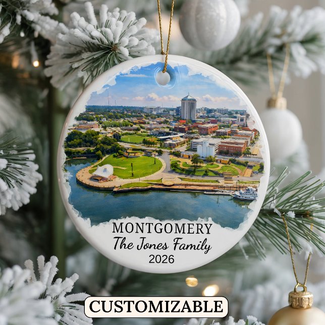 Personalised Montgomery Ornament, Custom Alabama Ceramic Tree Decoration (Creator Uploaded)