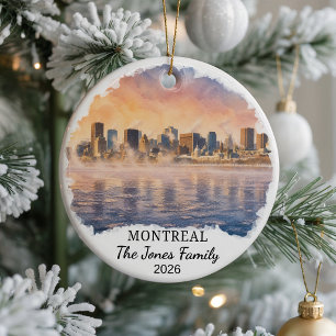 Personalised Montreal Ceramic Ornament, Custom Can Tree Decoration