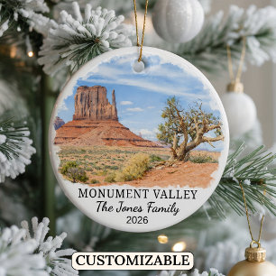 Personalised Monument Valley Navajo Tribal Park Ceramic Tree Decoration