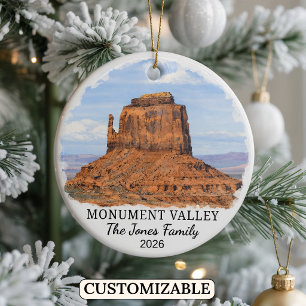 Personalised Monument Valley Navajo Tribal Park Ceramic Tree Decoration