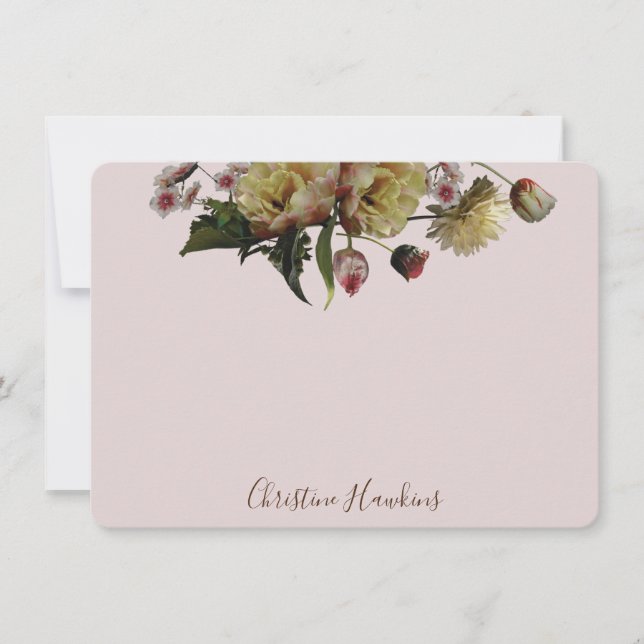 Personalised Moody Elegant Wildflower Floral Blush Card (Front)