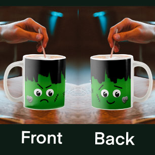 Personalised Moody Happy Sad Frankenstein Face  Coffee Mug