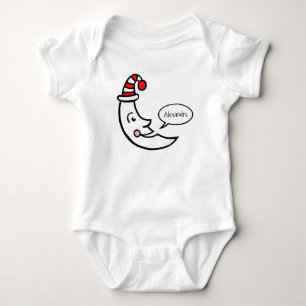 Personalised Moon Face and Stars Baby Bodysuit