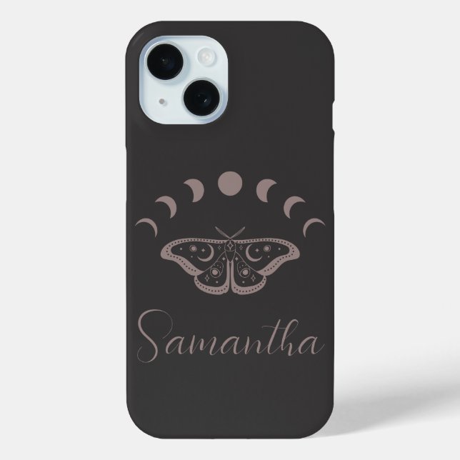 Personalised Moon Phase Moth Case-Mate iPhone Case (Back)