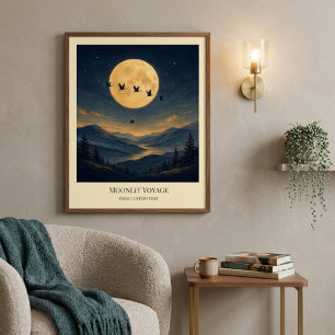 Personalised Moonlit Voyage Art Poster